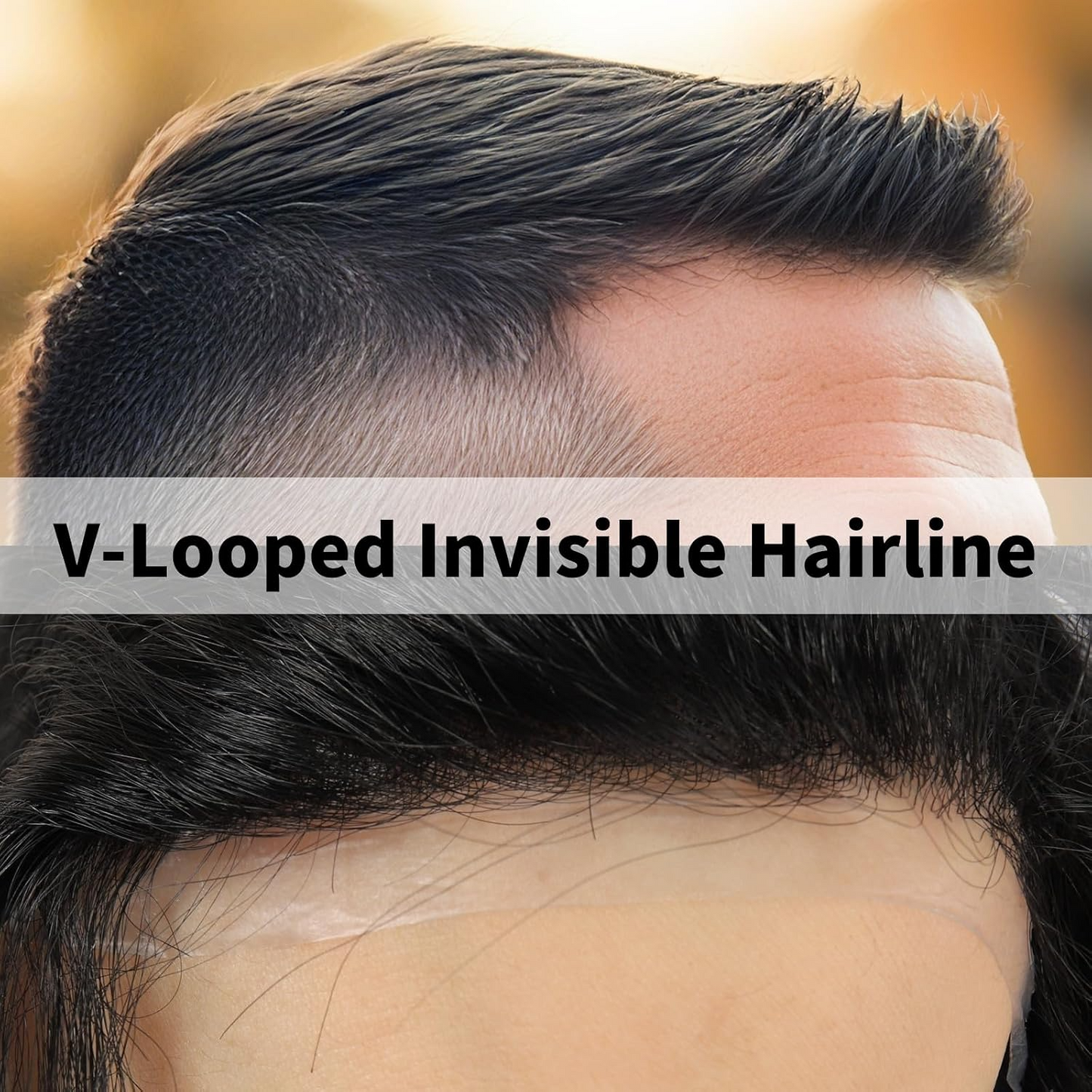 Toupee Real Human Hair Pieces for Men 0.03mm UltraThin Skin Invisible All Mens Hair System Men's WigReplacement r for Hair Loss Natural Hairline mens HairProsthesis Protesis Capilar Hombre #1color wigs lightbeige tone v-looped hairpiece