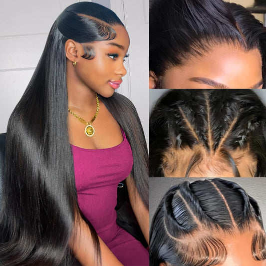 13x6Lace Front Wig Natural Color Straight Hair HD-lace Humai Hair