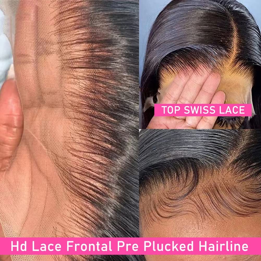 13x6Lace Front Wig Natural Color Body Wave Hair HD-lace Humai Hair