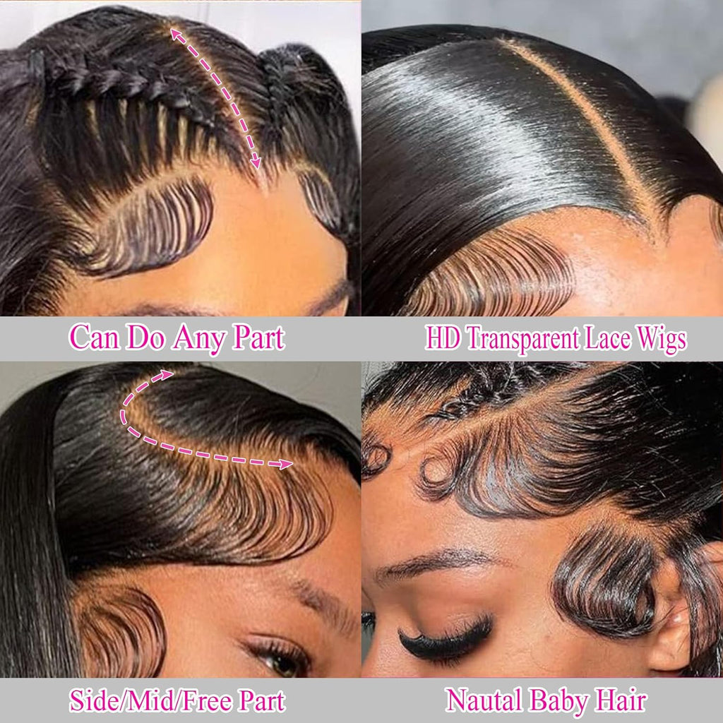 13x6Lace Front Wig Natural Color Straight Hair HD-lace Humai Hair