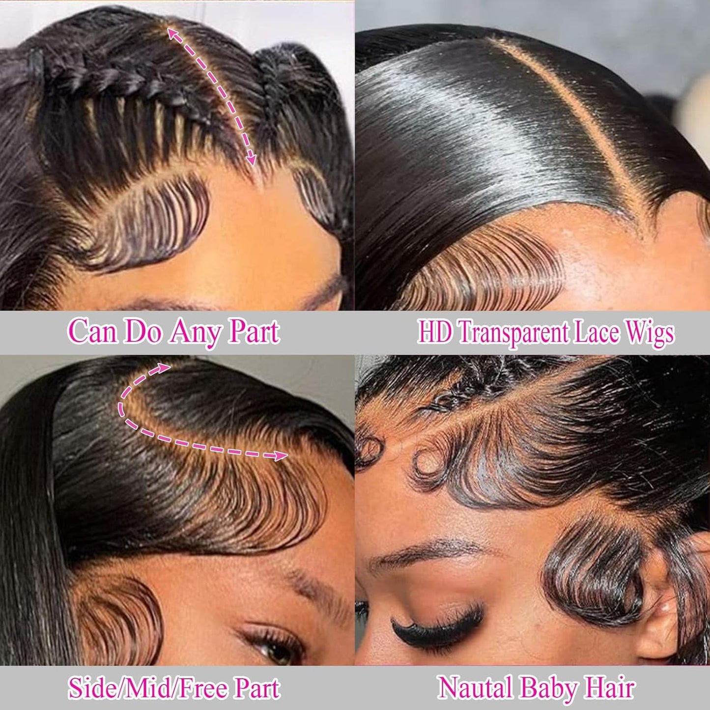 13x6Lace Front Wig Natural Color Straight Hair HD-lace Humai Hair