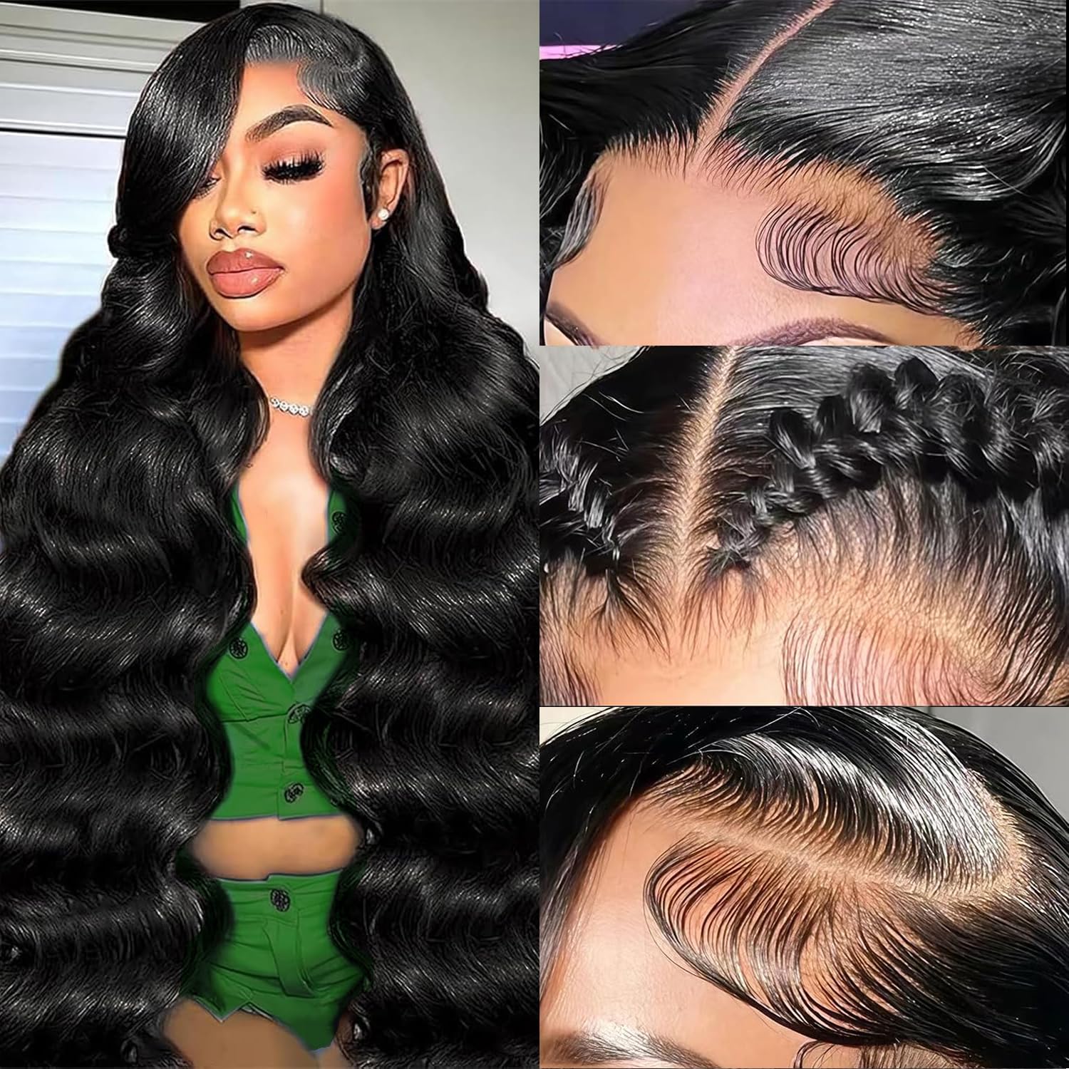 13x6Lace Front Wig Natural Color Body Wave Hair HD-lace Humai Hair